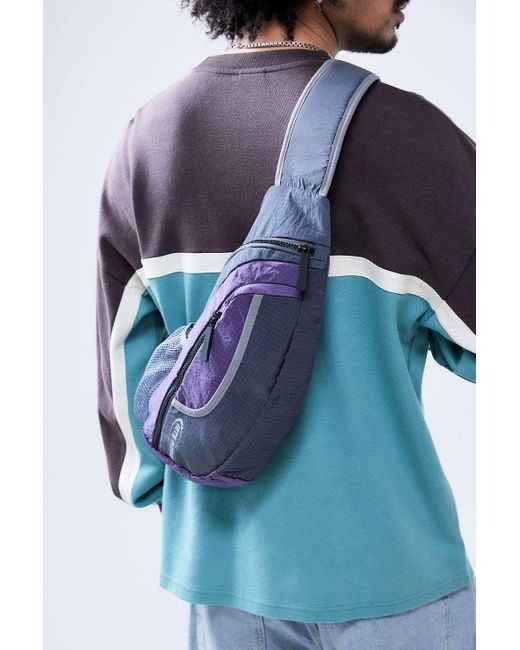 iets frans Blue ... Purple Crinkle One-strap Backpack for men