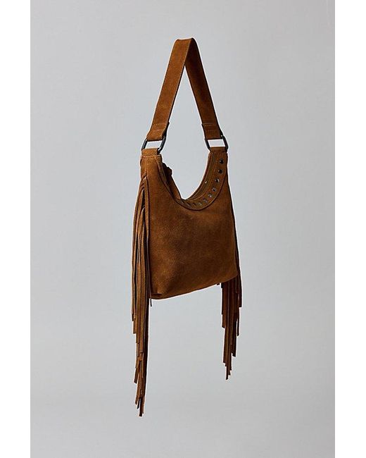 Silence + Noise Blue Bella Suede Fringe Bag