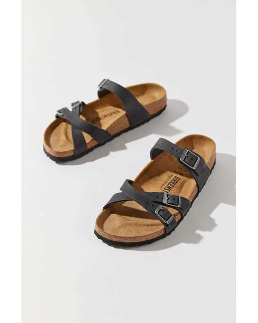 Womens Birkenstock Franca Iridescent Black Microfiber Vegan - Happyfeet.Com