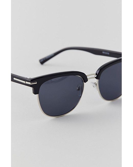 Urban Outfitters Black Hudson Square Half-Frame Sunglasses for men