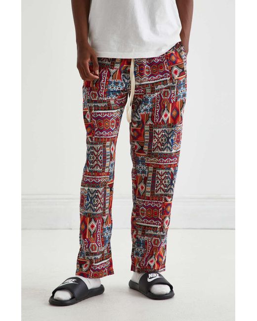 BDG Red Craft Woven Lounge Pant for men
