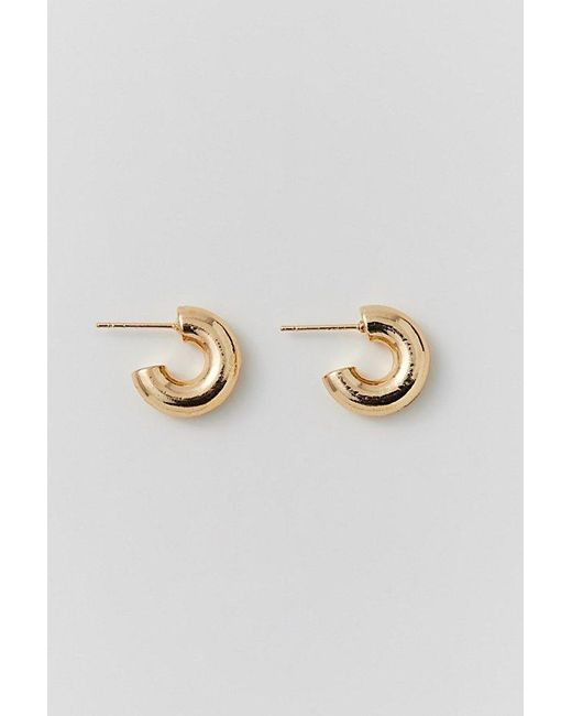Urban Outfitters Brown 14K & Plated Chunky Hoop Earring