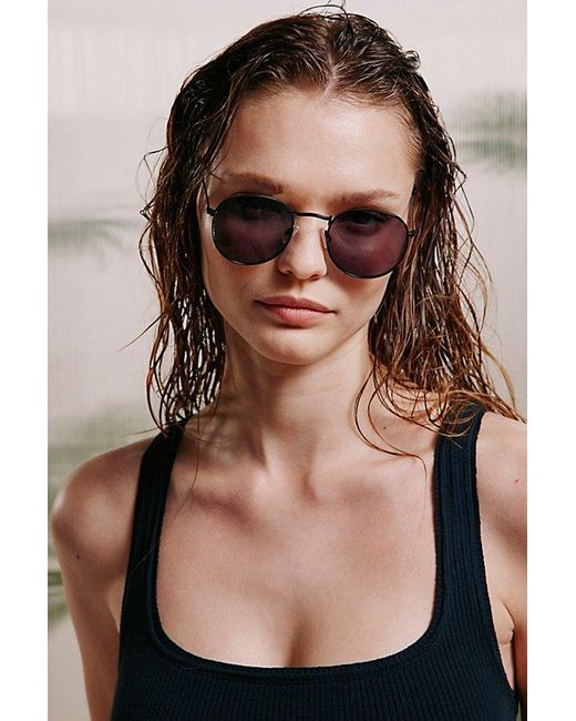 Urban Outfitters Black Billie Metal Round Sunglasses