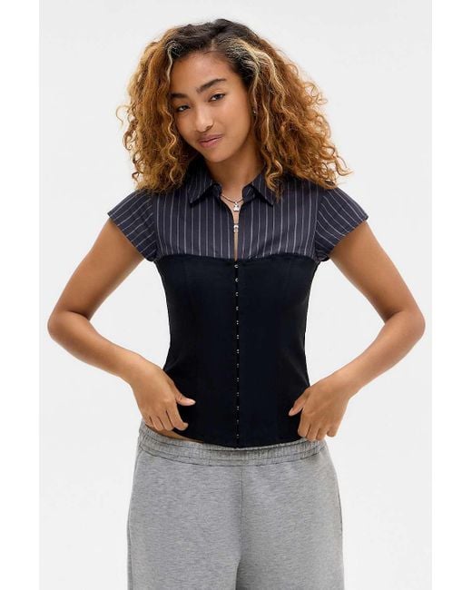 Silence + Noise Blue Silence + Noise Lila Hybrid Shirt