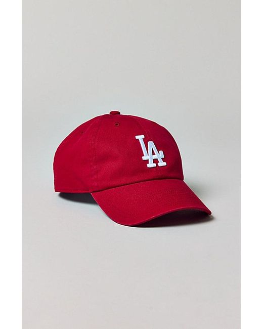 Mitchell & Ness Red Mlb Los Angeles Dodgers Logo Dad Hat for men