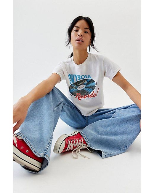 Urban Outfitters Blue Record Star Soul Slim Tee