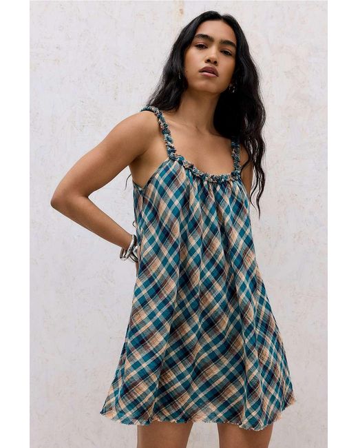 BDG Multicolor Madras Check Mini Dress 2xs At Urban Outfitters