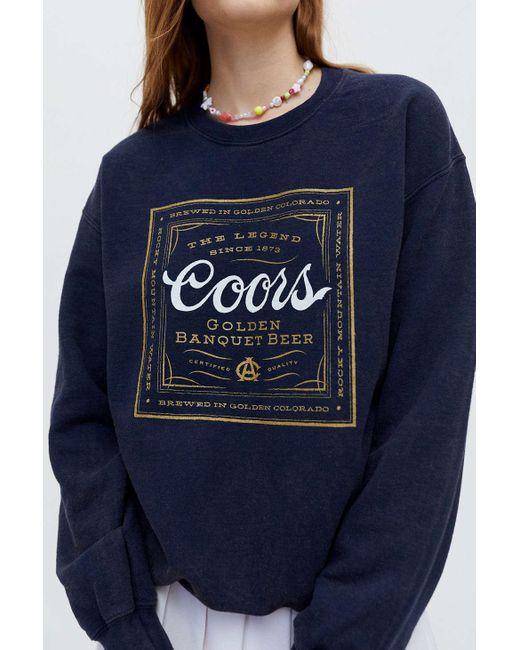 Urban Outfitters Blue Coors Banquet Crew Neck Sweatshirt