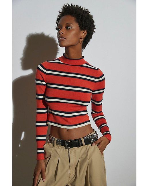 Urban Outfitters Red Uo Angelo Mock Neck Sweater