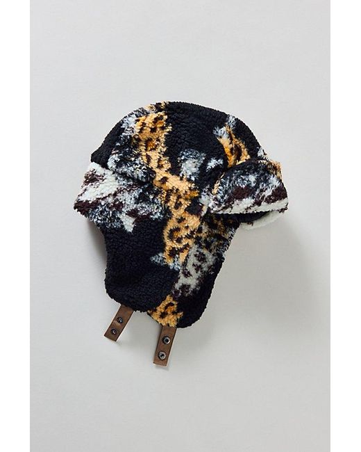 Urban Outfitters Brown Patterned Fleece Trapper Hat for men