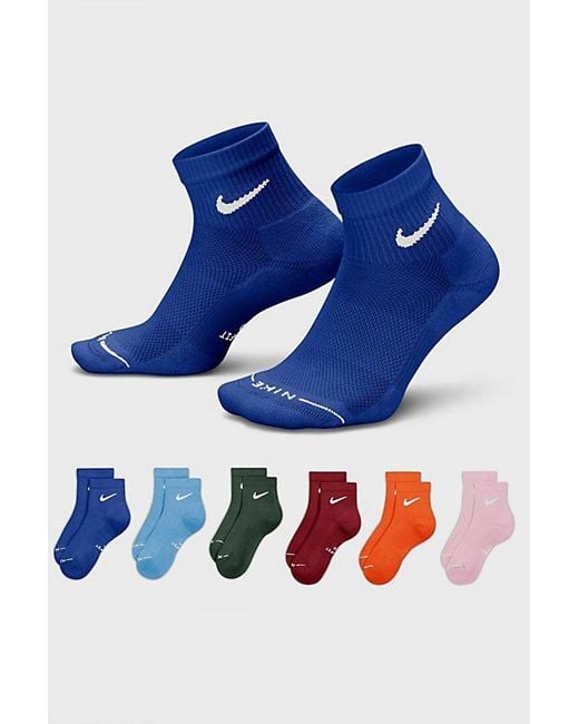 Nike Red Elevated Ankle Socks 6-Pack for men