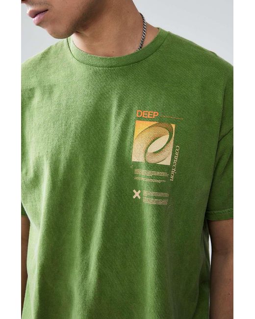 Urban Outfitters Green Uo Deep Connection T-shirt for men