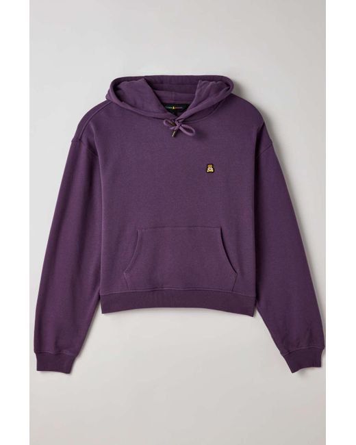 Teddy Fresh Purple Classics Bear Ear Cropped Hoodie Sweatshirt