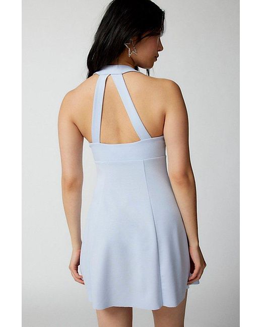 Urban Outfitters Blue Uo Tibby Strappy-Back Mini Dress