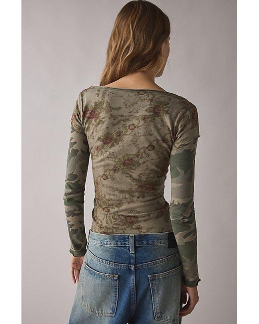 BDG Brown Sloane Layered Twofer Long Sleeve Tee