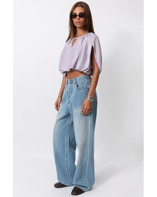 WeWoreWhat Blue Cape Bubble Top
