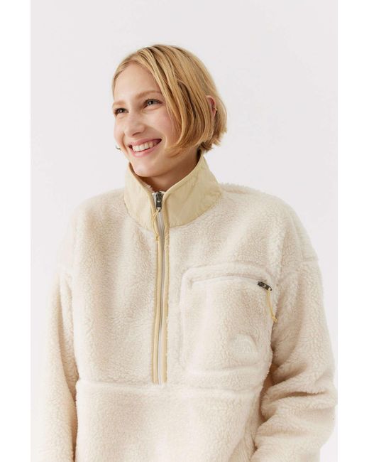 The North Face Extreme Pile Sherpa Half-zip Sweatshirt in Natural | Lyst