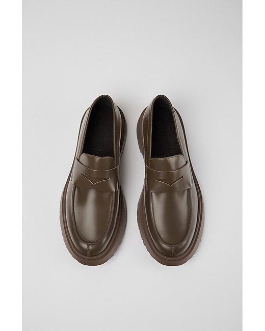 Camper Brown Walden Leather Moc Toe Loafer Shoe for men