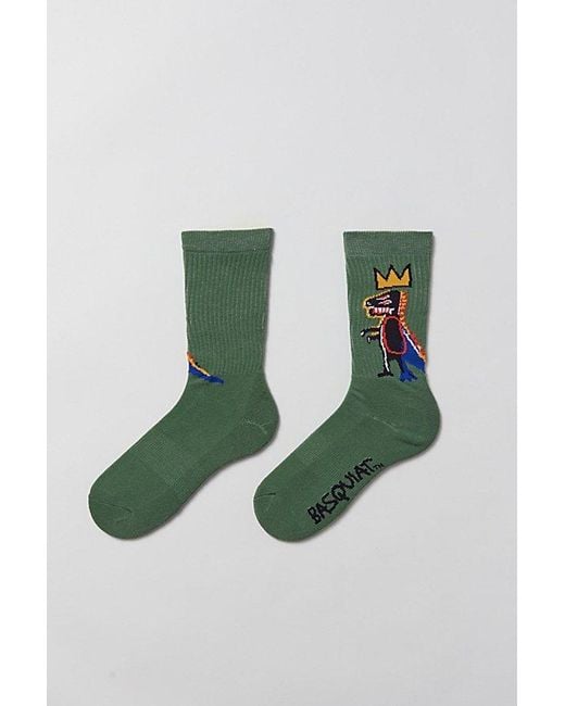 Urban Outfitters Green Basquiat Dino Crew Sock for men