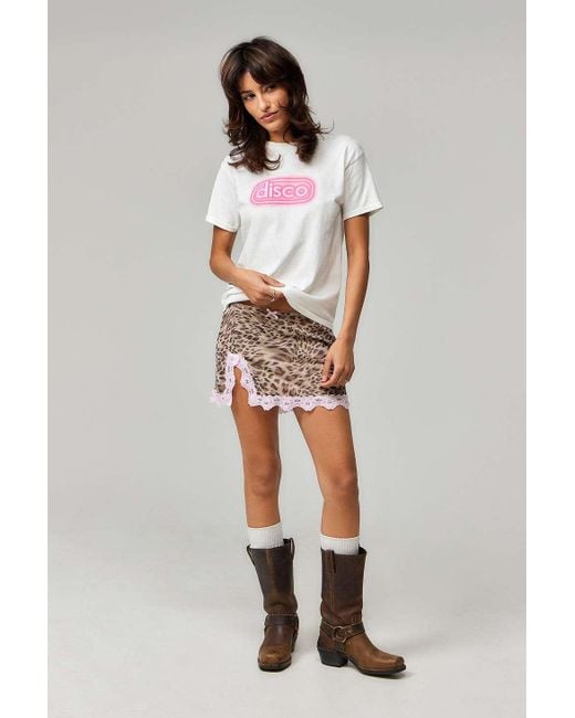 Urban Outfitters White Uo Glow Disco T-shirt