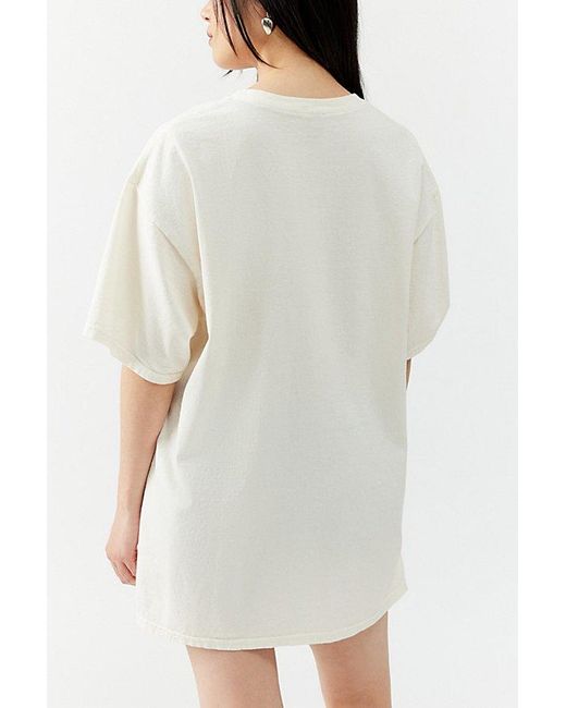 Urban Outfitters White Distressed Bow T-Shirt Dress