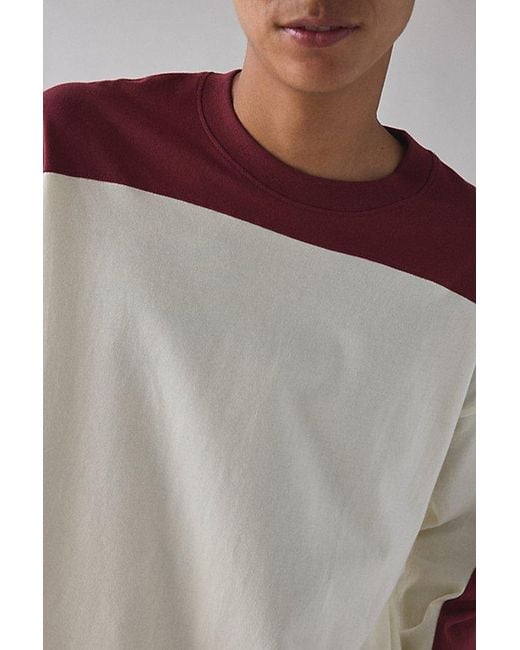 Standard Cloth Multicolor Jump Shot Colorblock Long Sleeve Tee for men