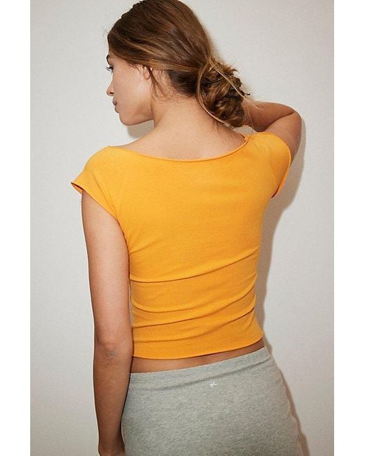 Out From Under Orange Cotton Compression Boatneck Tee