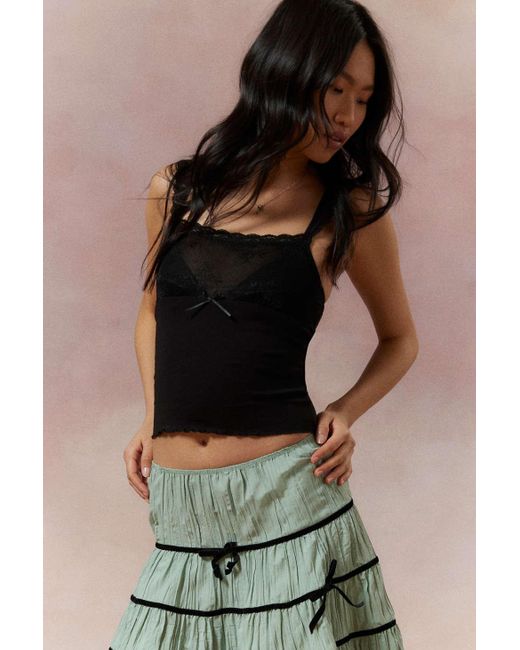 Kimchi Blue Brown Lucy Lace Cami In Black,at Urban Outfitters