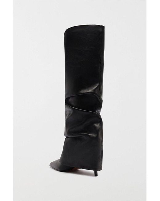 SCHUTZ SHOES Black Mikki Up Slouch Knee High Boot