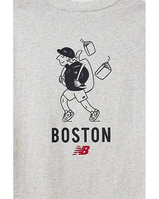 New Balance Gray Boston Graphic Tee for men