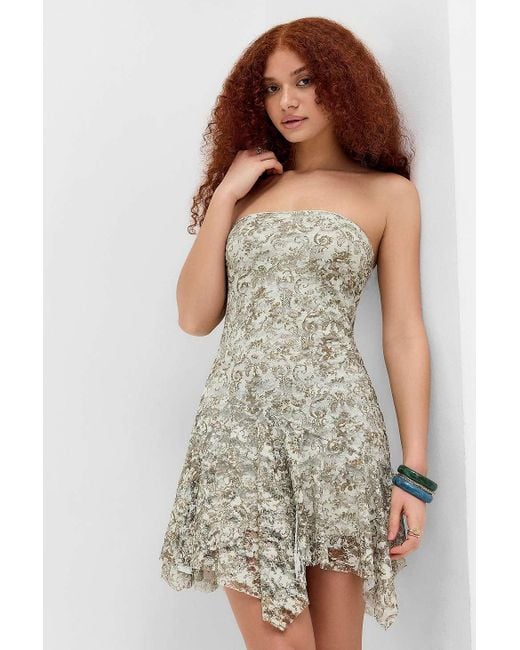 silence and noise green dress Silence + Noise Dylan Off-The-Shoulder Maxi Dress