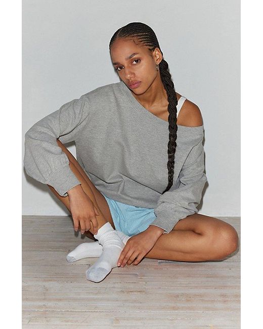 Out From Under Gray Imani Oversized Off-The-Shoulder Sweatshirt