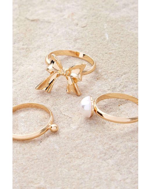Silence + Noise Natural Silence + Noise Bow Rings 3-pack