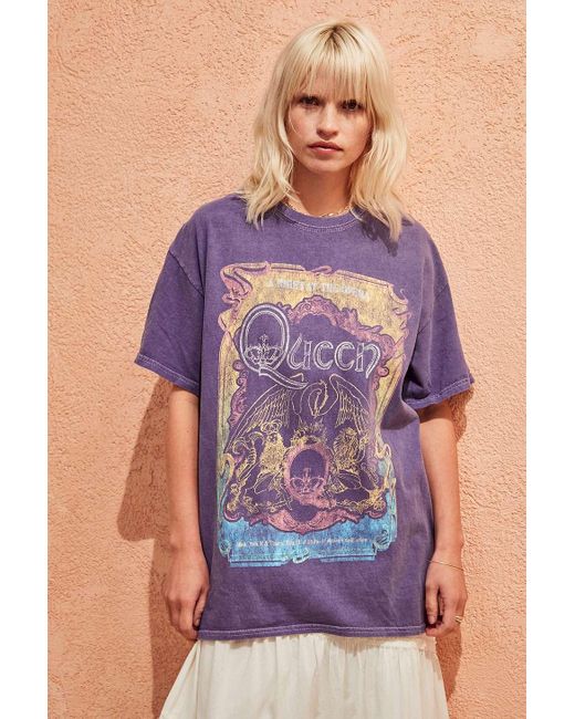 Urban Outfitters Cotton Uo Queen Tour Poster Dad Tshirt in Purple