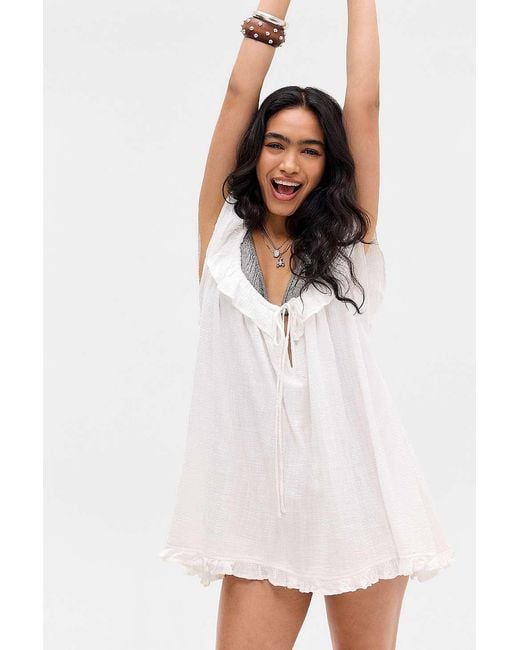 Out From Under White Golden Hour Ruffle Swing Romper