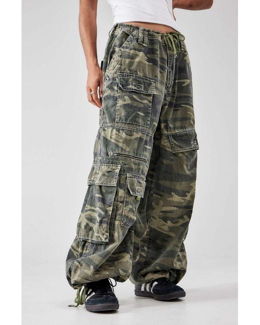 BDG Green Camouflage Extreme Pocket Cargo Pants
