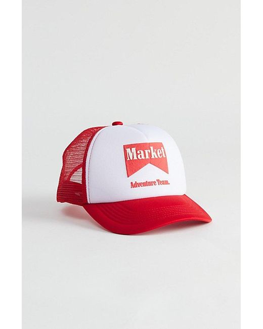 Market Red Adventure Team Trucker Hat for men