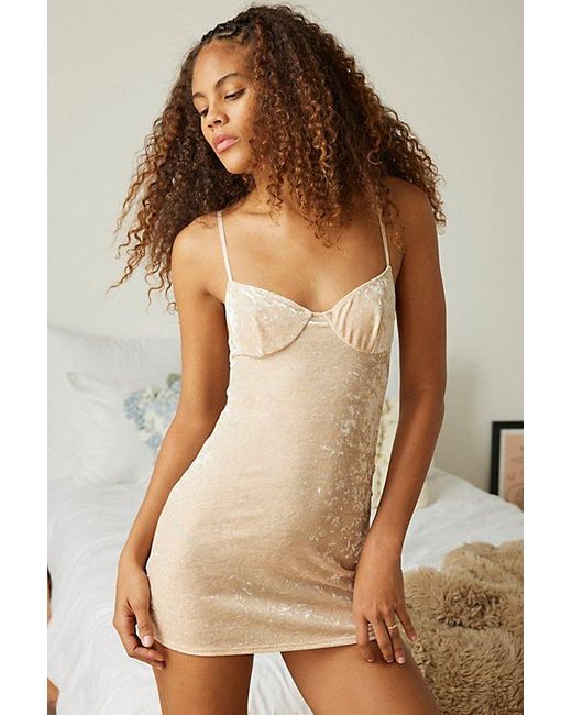 Out From Under Brown X Only Hearts Velvet Underwire Mini Dress