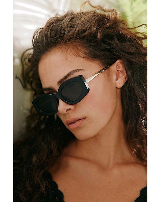 Urban Outfitters Black Cassie Combo Oval Sunglasses