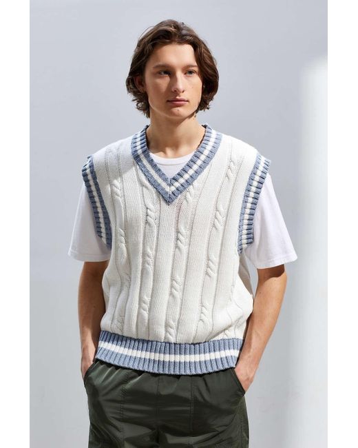 Urban Outfitters White Uo Otto Sweater Vest for men