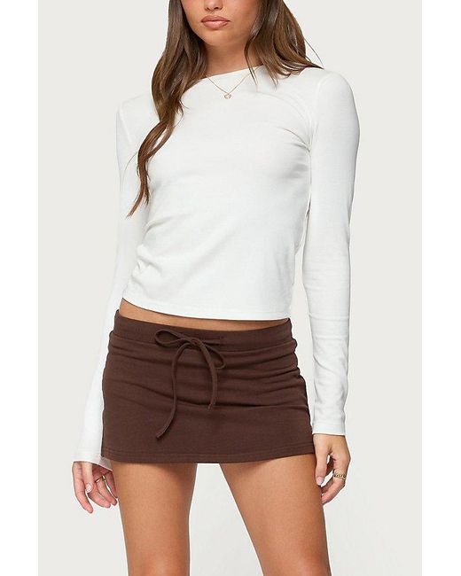 Edikted Brown Bayside Slitted Mini Skort