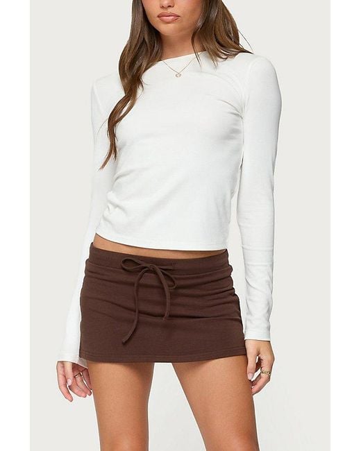 Edikted Brown Bayside Slitted Mini Skort