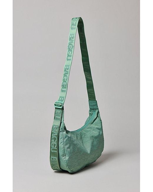 Baggu Green Medium Nylon Crescent Bag