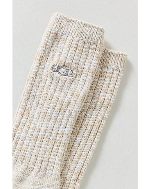Ugg White Trey Ribbed Knit Crew Sock for men