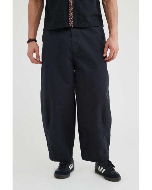Urban Outfitters Black Uo Twill Curved Beach Pant for men