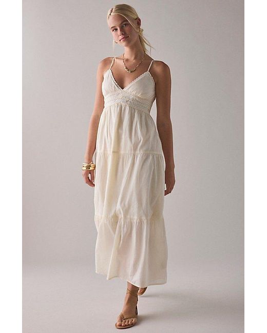 chinese dress ladies Rhema Mint Green Tiered Maxi Dress with Lace Trim main image 1