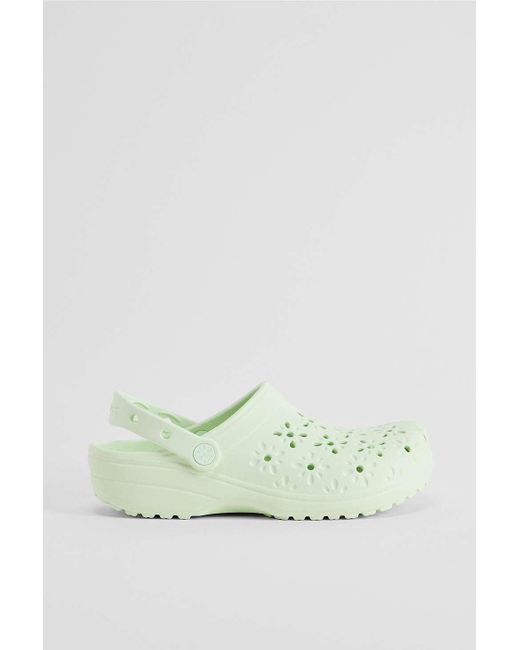 CROCSTM Green Jade Floral Cut Out Clogs