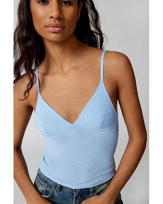 Out From Under Blue Je T'Aime Mesh Cropped Cami