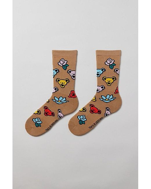 Urban Outfitters Natural Grateful Dead Bear Icon Crew Sock for men