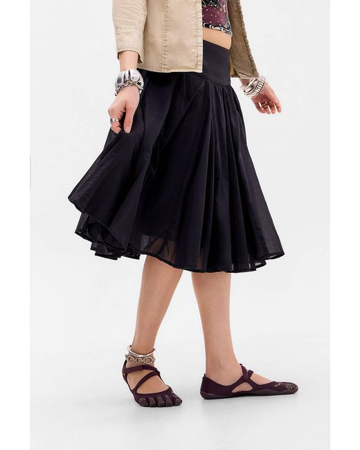 Urban Outfitters Blue Uo Olga Voile Midi Skirt